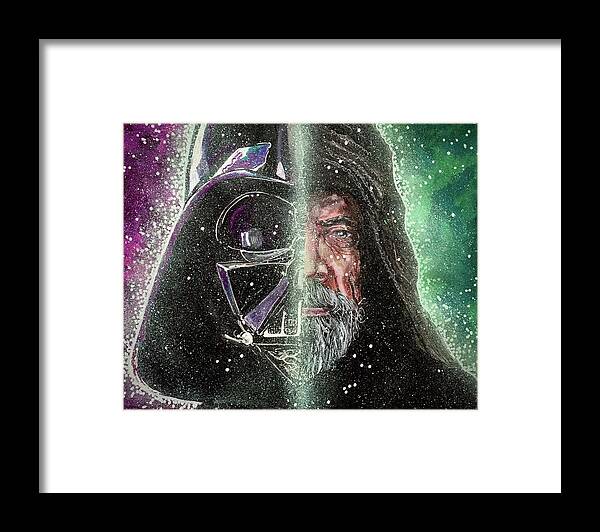 Darth Vader Framed Print featuring the painting Skywalker by Joel Tesch