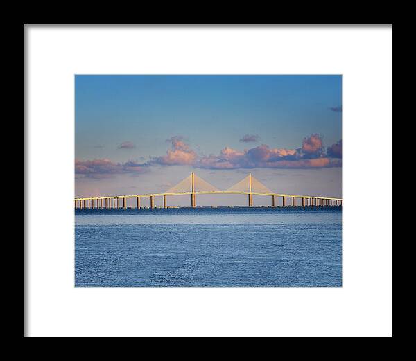 Water Framed Print featuring the photograph Skyway Bridge by Ronald Lutz