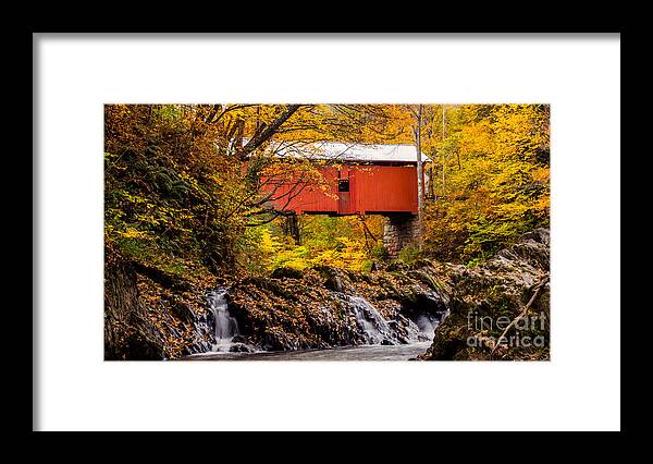 Vermont Framed Print featuring the photograph Slaughterhouse Covered Bridge by New England Photography