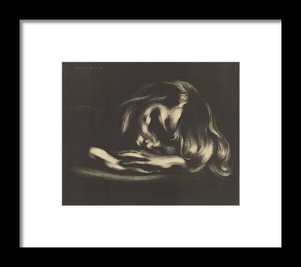 Eugene Carriere Framed Print featuring the drawing Sleep by Eugene Carriere