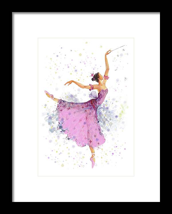Dancer Framed Print featuring the mixed media Sleeping Beauty Ballet Dancer by Sandi OReilly