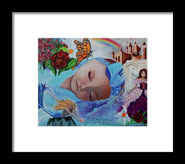 Baby Framed Print featuring the painting Sleeping Beauty by Jessica Warren