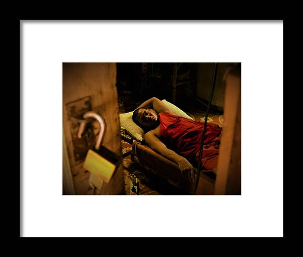 Sleep Framed Print featuring the photograph Sleeping monk by Robert Bociaga