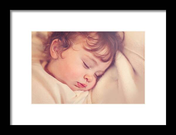 Toddler Framed Print featuring the photograph Sleeping toddler by Sarahwolfephotography