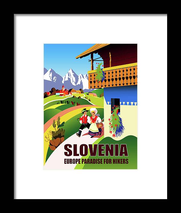Slovenia Framed Print featuring the digital art Slovenia by Long Shot