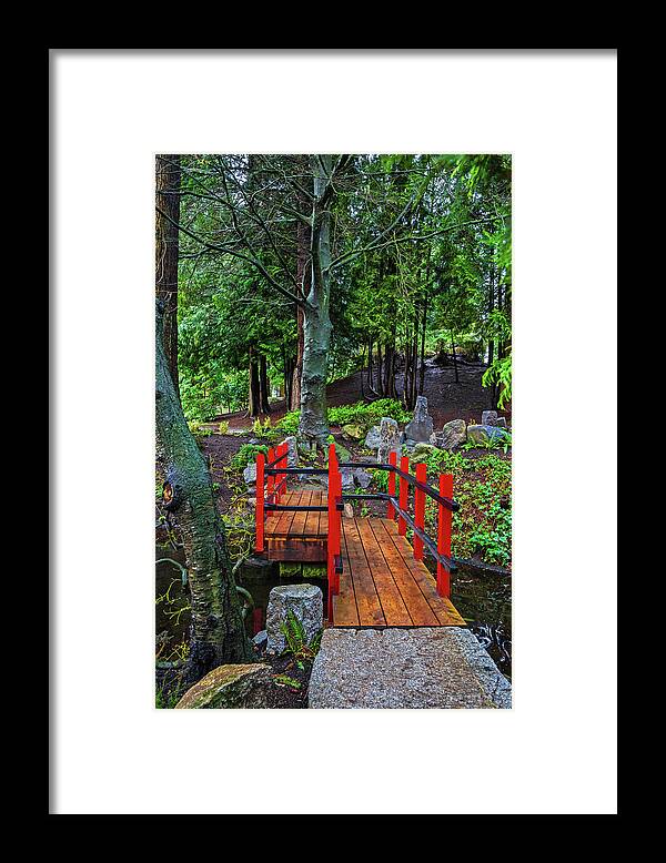 Alex Lyubar Framed Print featuring the photograph Small Bridge Over the Creek by Alex Lyubar
