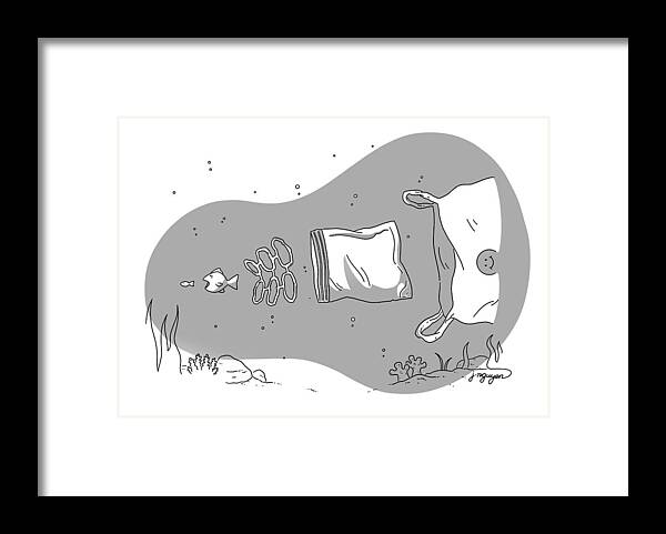 Captionless Framed Print featuring the drawing Small Fish by Jeremy Nguyen