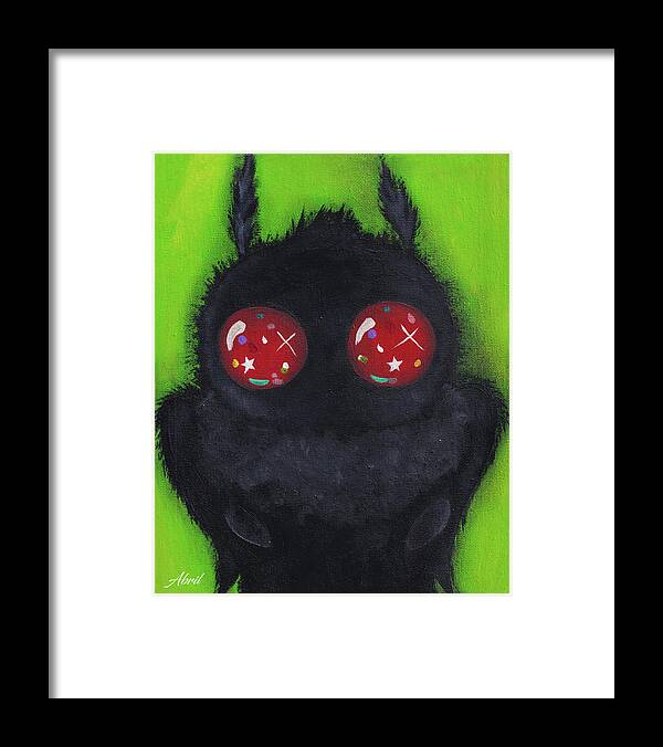 Mothman Framed Print featuring the painting Small Mothman by Abril Andrade