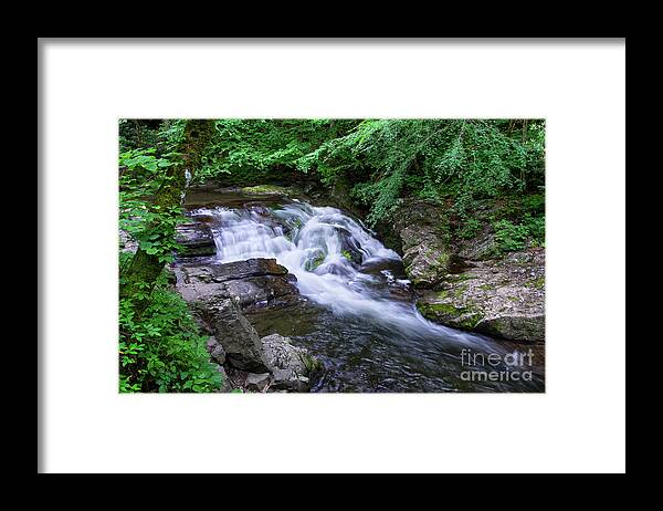 Little River Framed Print featuring the photograph Small Waterfall On Little River 2 by Phil Perkins