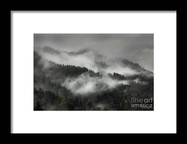 Landscape Framed Print featuring the photograph Smoke on the Mountain by Theresa D Williams
