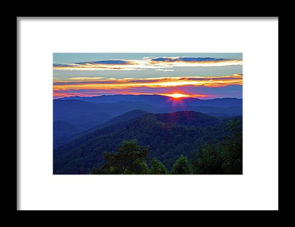 Sunset Framed Print featuring the photograph Smoky Mountain Sunset by Gina Fitzhugh