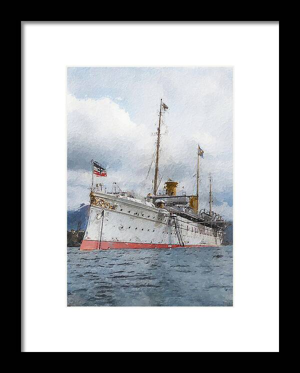 Steam Ship Framed Print featuring the digital art SMY Hohenzollern II by Geir Rosset