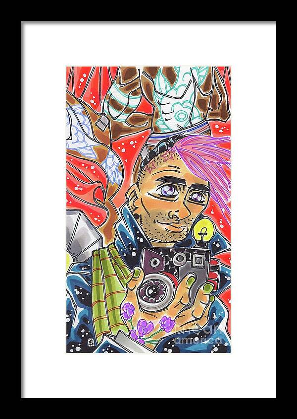 Shannon Hedges Framed Print featuring the drawing Snapshot 2 by Shannon Hedges