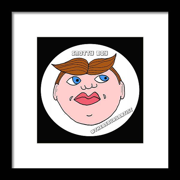 Tillie Framed Print featuring the drawing Snotty Boy by Patricia Arroyo
