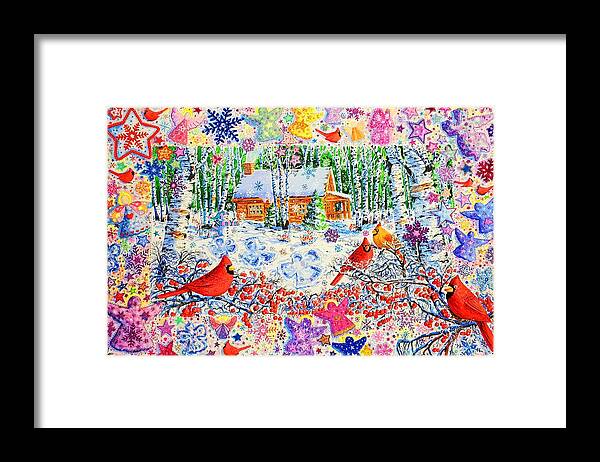 Snow Framed Print featuring the painting Snow Angels by Diane Phalen