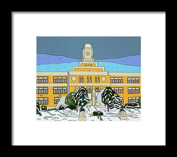 Valley Stream Framed Print featuring the painting Snow Day by Mike Stanko