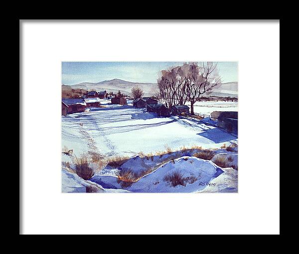 Kris Parins Framed Print featuring the painting Snow Field by Kris Parins