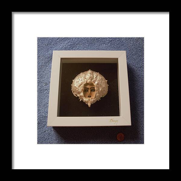 Spider Crab Framed Print featuring the mixed media Snow Maiden Carapace Shadowbox by Roger Swezey