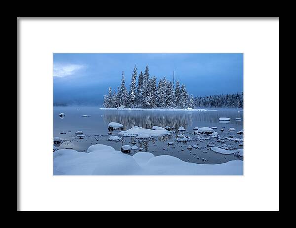 Snow On Lake Wenatchee Framed Print featuring the photograph Snow on Lake Wenatchee by Lynn Hopwood
