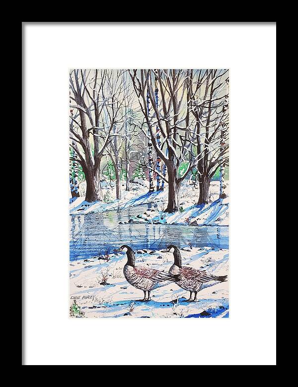 Snow Framed Print featuring the painting Snow Reflections by Diane Phalen