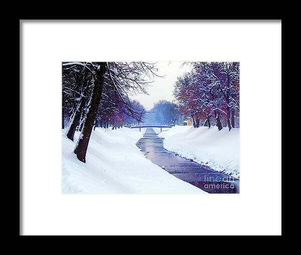 River Framed Print featuring the photograph Snow River by Nina Ficur Feenan