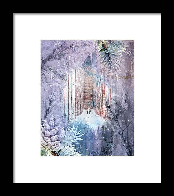 Snowfall Framed Print featuring the digital art Snowfall by Linda Carruth