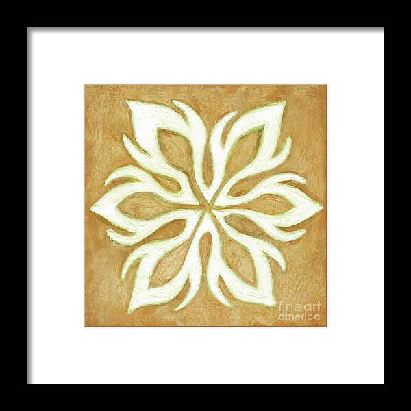 Snowflake Framed Print featuring the painting Snowfire 28. Snowflake Painting Series. by Amy E Fraser