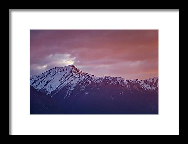 Clouds Framed Print featuring the photograph Sunset Mountain by Rick Deacon