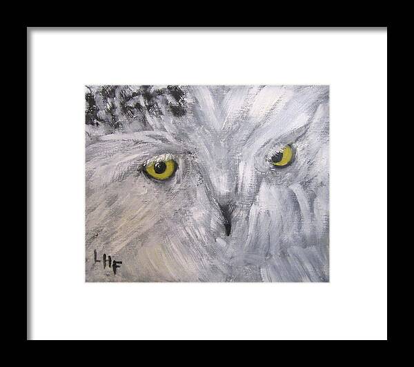 Owl Framed Print featuring the painting Snowy Owl by Linda Feinberg