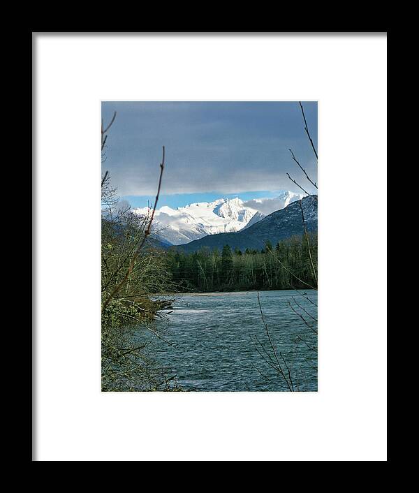 Snowy Peaks Framed Print featuring the photograph Snowy peaks in the Cascade range, Washington by Segura Shaw Photography