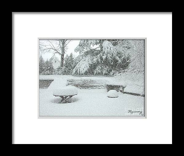 Seasons Framed Print featuring the photograph Snowy Winter Day by Mariarosa Rockefeller