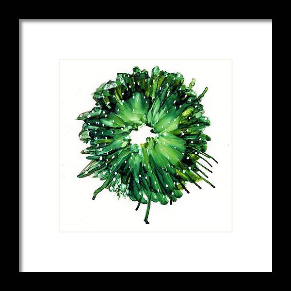 Wreath Framed Print featuring the painting Snowy Wreath by Angela Marinari