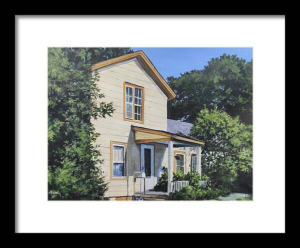 Small Town Framed Print featuring the painting Snuggle In by William Brody