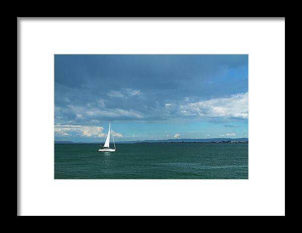 Sailboat Framed Print featuring the photograph Social Distancing on The Bay by Bonnie Follett