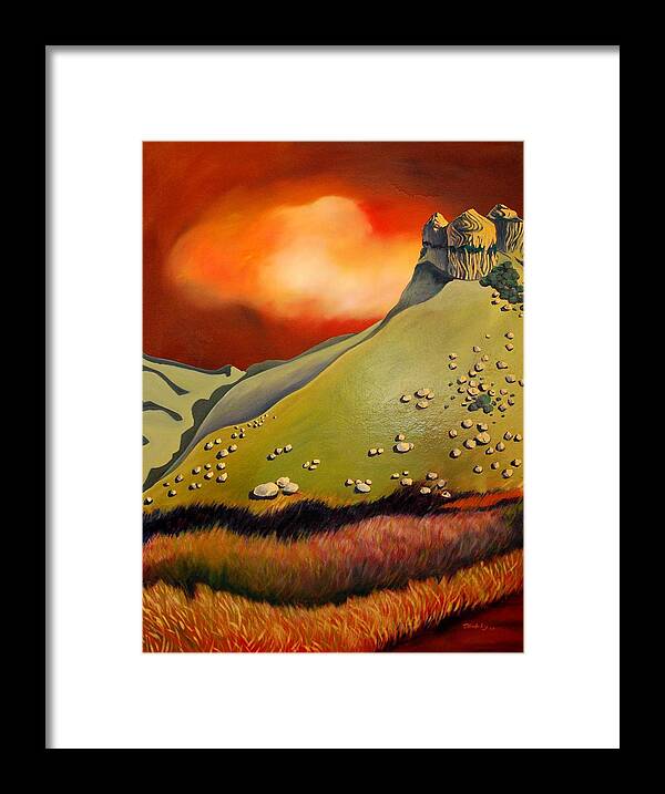 Hills Framed Print featuring the painting Soft Hills by Franci Hepburn