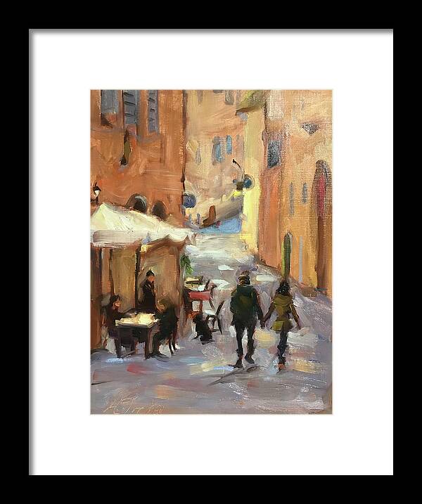 Florence Framed Print featuring the painting Soft light of day by Ashlee Trcka