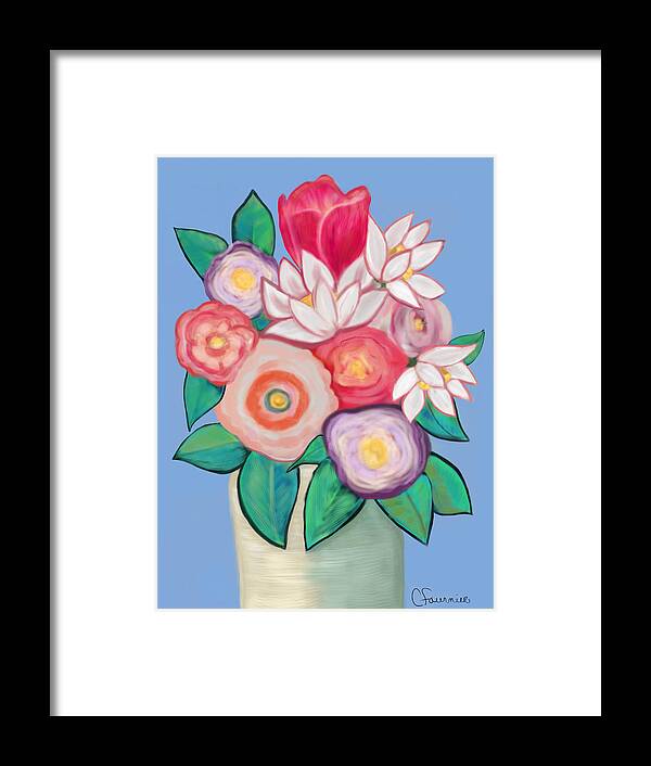 Christne Fournier Framed Print featuring the painting Soft Petals by Christine Fournier
