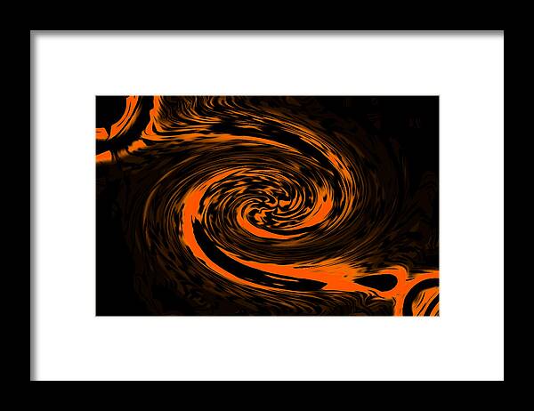 Abstract Art Framed Print featuring the digital art Solar Fractal Orange by Ronald Mills