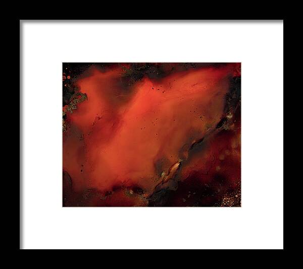 Orange Framed Print featuring the painting Solaris by Tamara Nelson