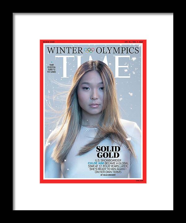 Solid Gold Framed Print featuring the photograph Solid Gold - Chloe Kim by Photograph by Bryan Huynh Collective for TIME