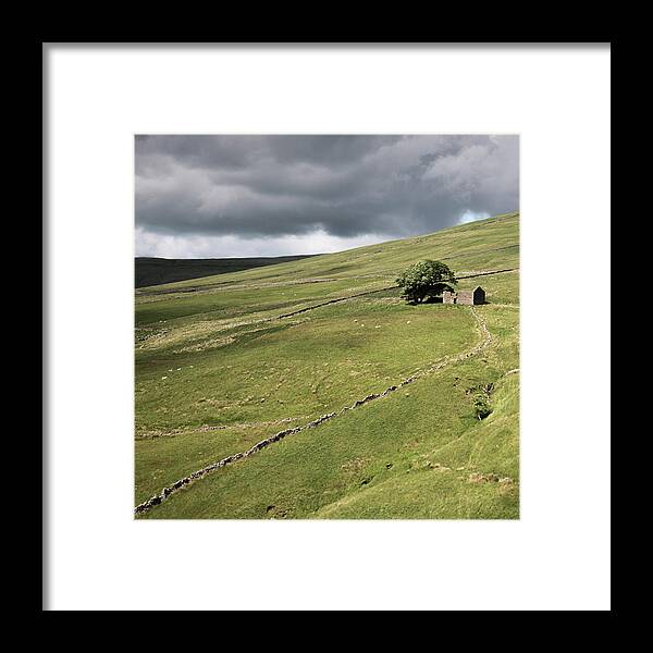 Dentdale Framed Print featuring the photograph Solitary Barn, Yorkshire Dales, Yorkshire, England, UK by Sarah Howard