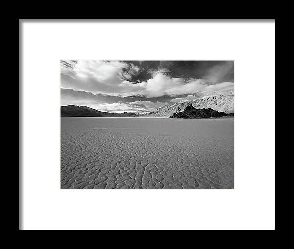 Death Valley Framed Print featuring the photograph Solitude at The Racetrack by Joe Schofield