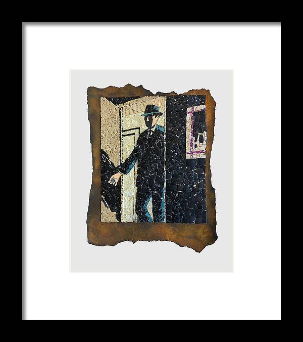 Glass Framed Print featuring the mixed media Someone Enters Silently by Matthew Lazure
