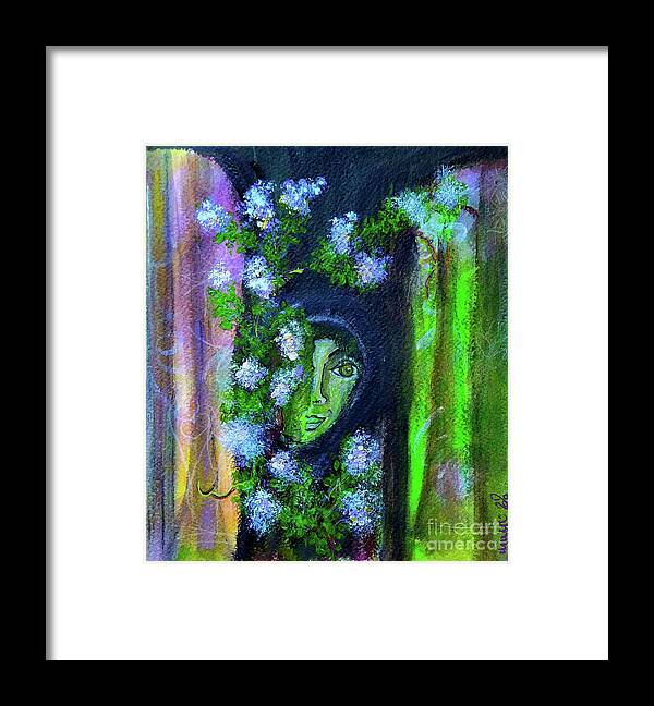 Naive Art Framed Print featuring the mixed media Somewhere in the Woods by Mimulux Patricia No