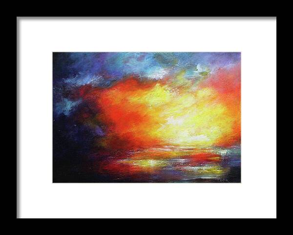 Sunset Framed Print featuring the painting Somewhere Over the Rainbow by Patricia Lintner