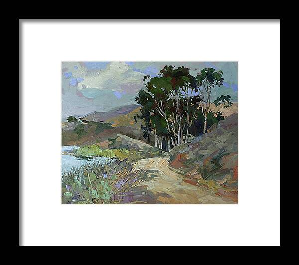 Catalina Island Paintings Framed Print featuring the painting ...Song of Birds ...Plein Air by Elizabeth - Betty Jean Billups