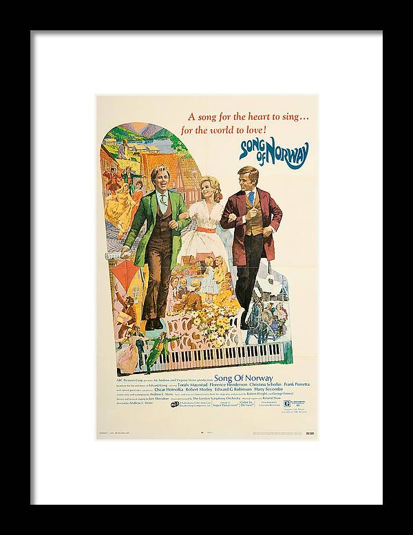 Synopsis Framed Print featuring the mixed media ''Song of Norway'', 1970, art by Howard Terpning by Movie World Posters