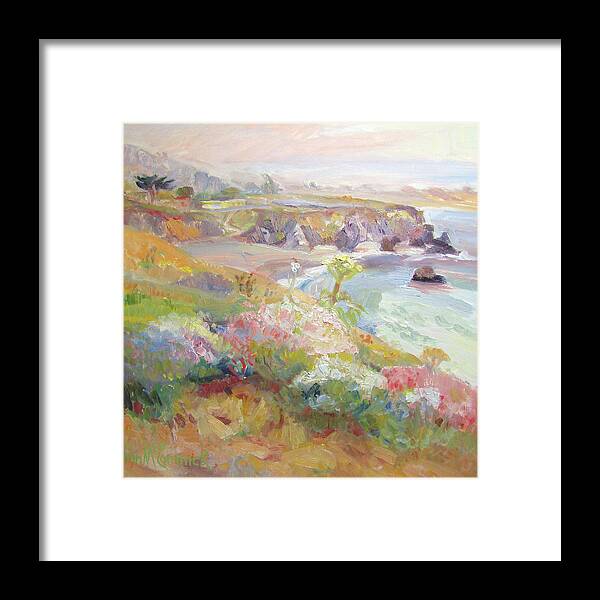 Schoolhouse Beach Framed Print featuring the painting Sonoma Coast at Schoolhouse Beach by John McCormick