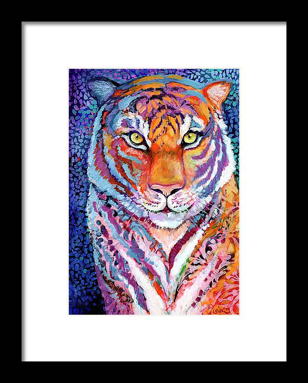 Tiger Framed Print featuring the painting Soul Searching by Jennifer Lommers