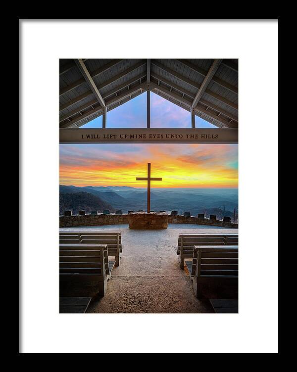 Pretty Place Chapel Framed Print featuring the photograph South Carolina Pretty Place Chapel Sunrise Embraced by Dave Allen